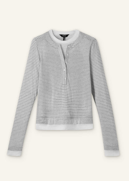 ME+EM Gray Double-Layer Look Long Sleeve Top
