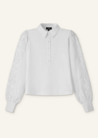 ME+EM White Lace + Poplin Layering Shirt