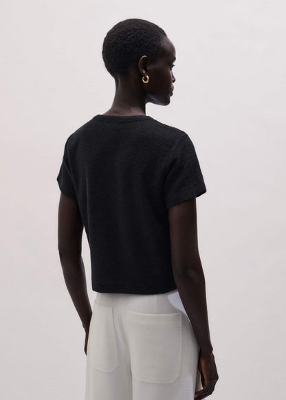 ME+EM Black Textured Crew Neck Baby Tee