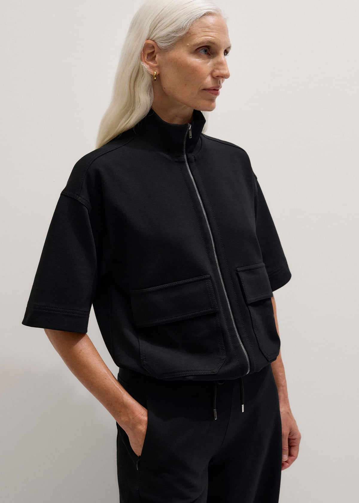 ME+EM Black Luxe Travel Tailoring Layering Jacket