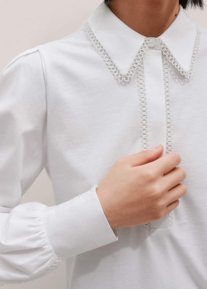 ME+EM White Collared Layering Top