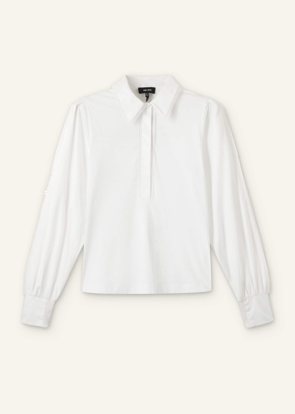 ME+EM White Collared Layering Top