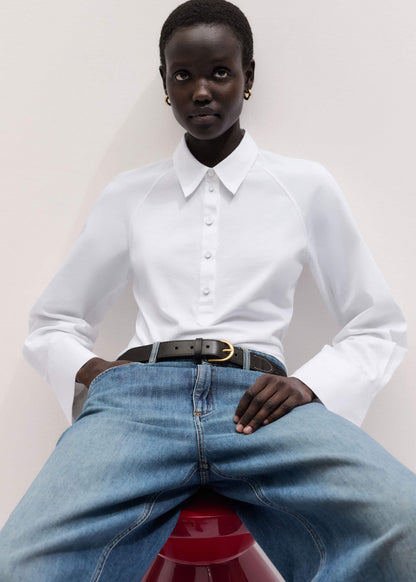 ME+EM White Raglan Shirt Layering Top