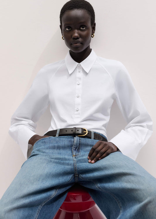 ME+EM White Raglan Shirt Layering Top