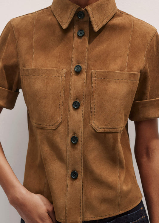 ME+EM Brown Paneled Shirt