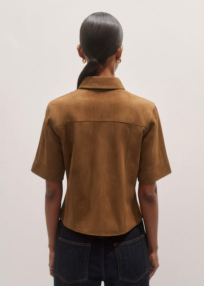 ME+EM Brown Paneled Shirt