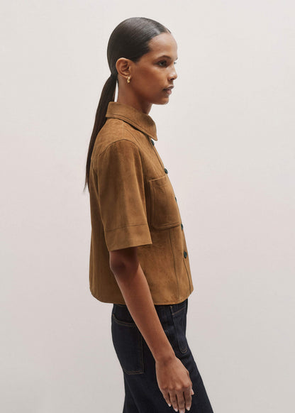 ME+EM Brown Paneled Shirt