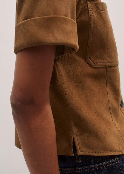 ME+EM Brown Paneled Shirt
