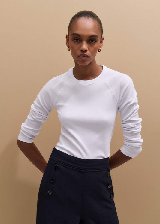 ME+EM White Ultimate Slim Baseball Top