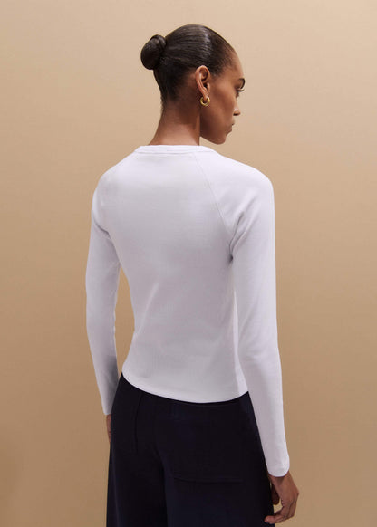 ME+EM White Ultimate Slim Baseball Top