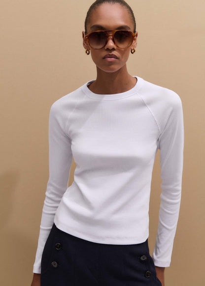 ME+EM White Ultimate Slim Baseball Top
