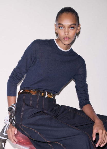 ME+EM Navy Barely There Sweater