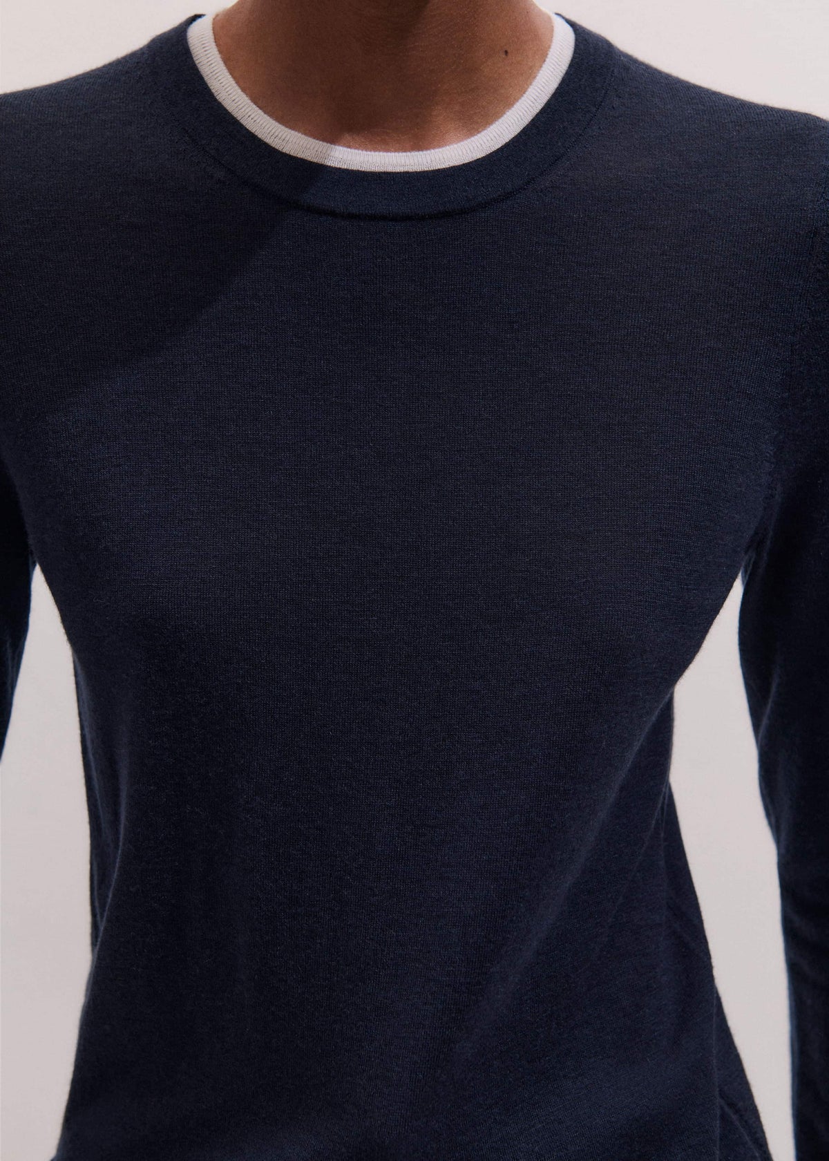 ME+EM Navy Barely There Sweater