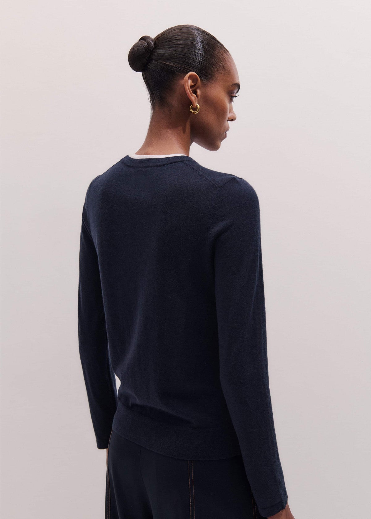 ME+EM Navy Barely There Sweater
