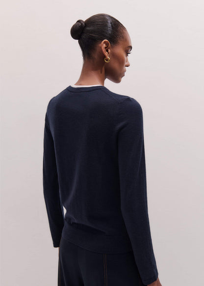 ME+EM Navy Barely There Sweater