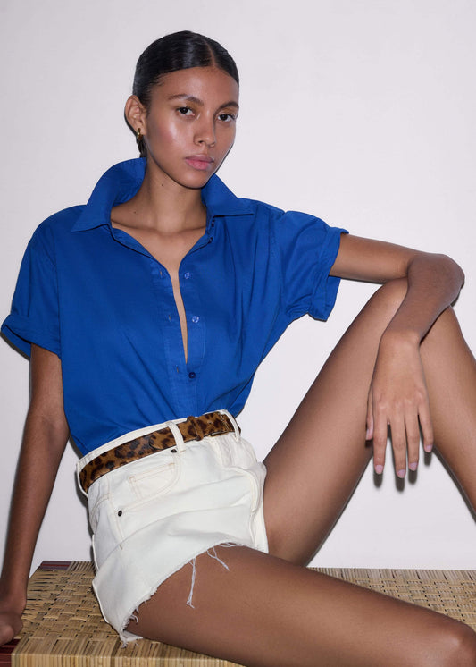 ME+EM Blue Turn-Up Cuff Shirt
