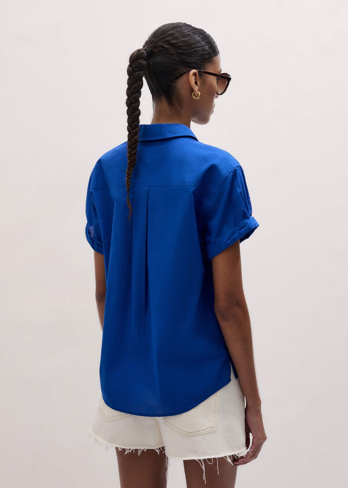 ME+EM Blue Turn-Up Cuff Shirt