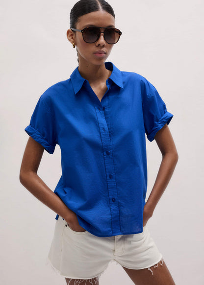ME+EM Blue Turn-Up Cuff Shirt