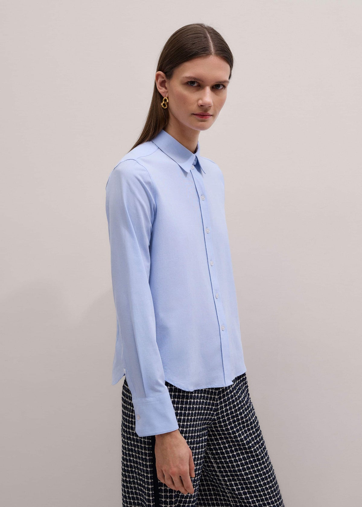ME+EM Blue Travel Layering Shirt