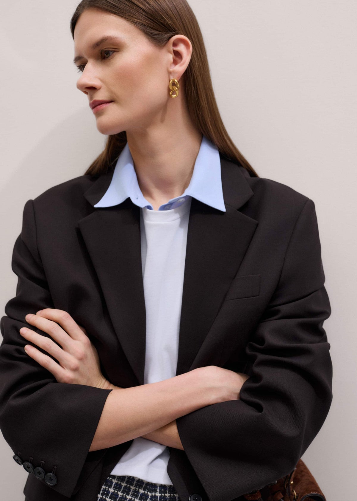 ME+EM Blue Travel Layering Shirt