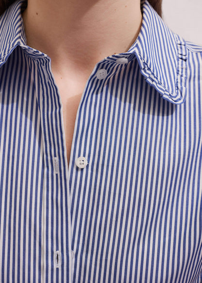 ME+EM Navy Stripe Frill Collar Forever Shirt