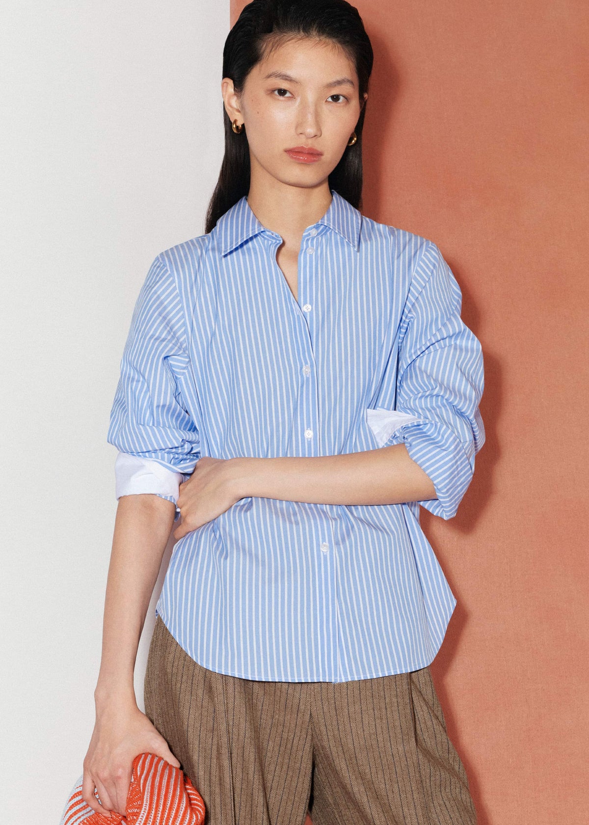ME+EM Blue Double Cuff Relaxed Forever Shirt
