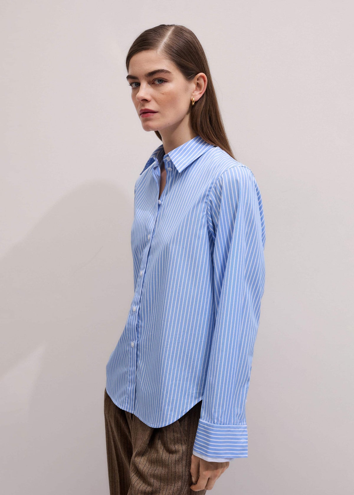 ME+EM Blue Double Cuff Relaxed Forever Shirt