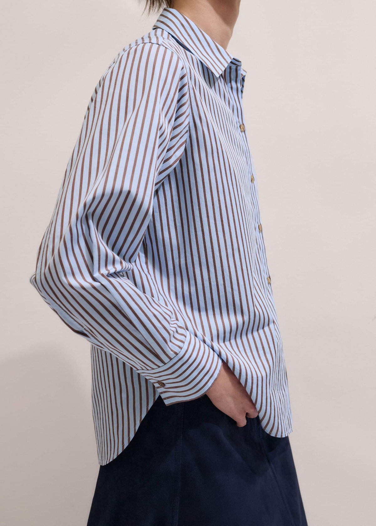 ME+EM Blue Stripe Relaxed Forever Shirt