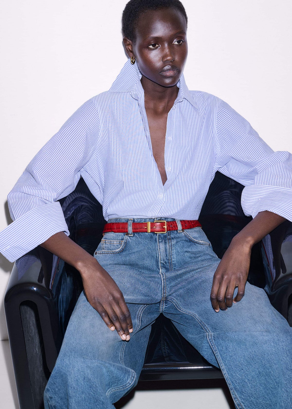 ME+EM Blue Stripe Relaxed Forever Shirt