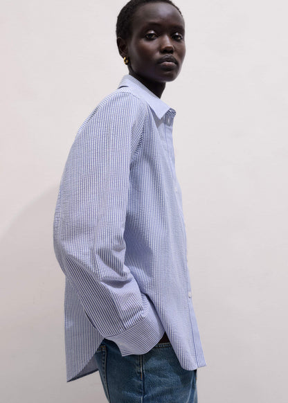 ME+EM Blue Stripe Relaxed Forever Shirt