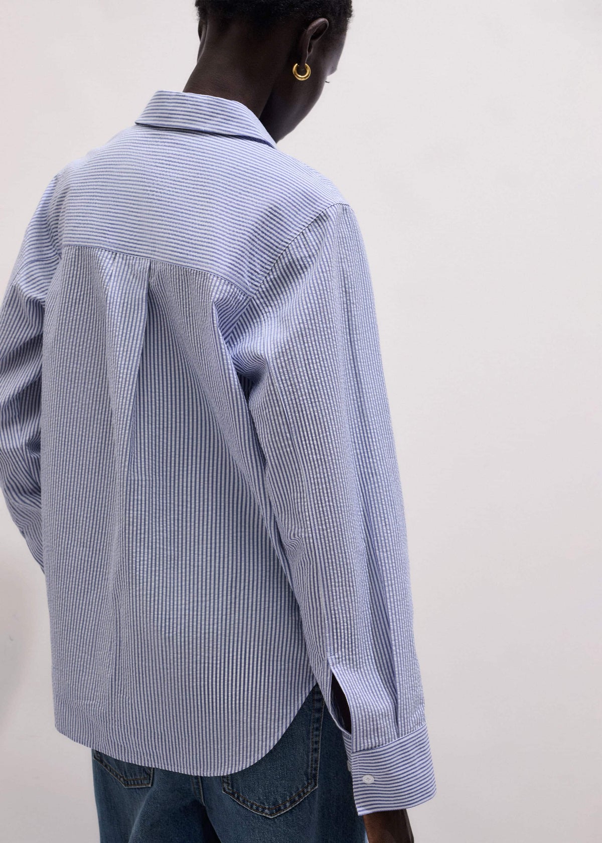 ME+EM Blue Stripe Relaxed Forever Shirt