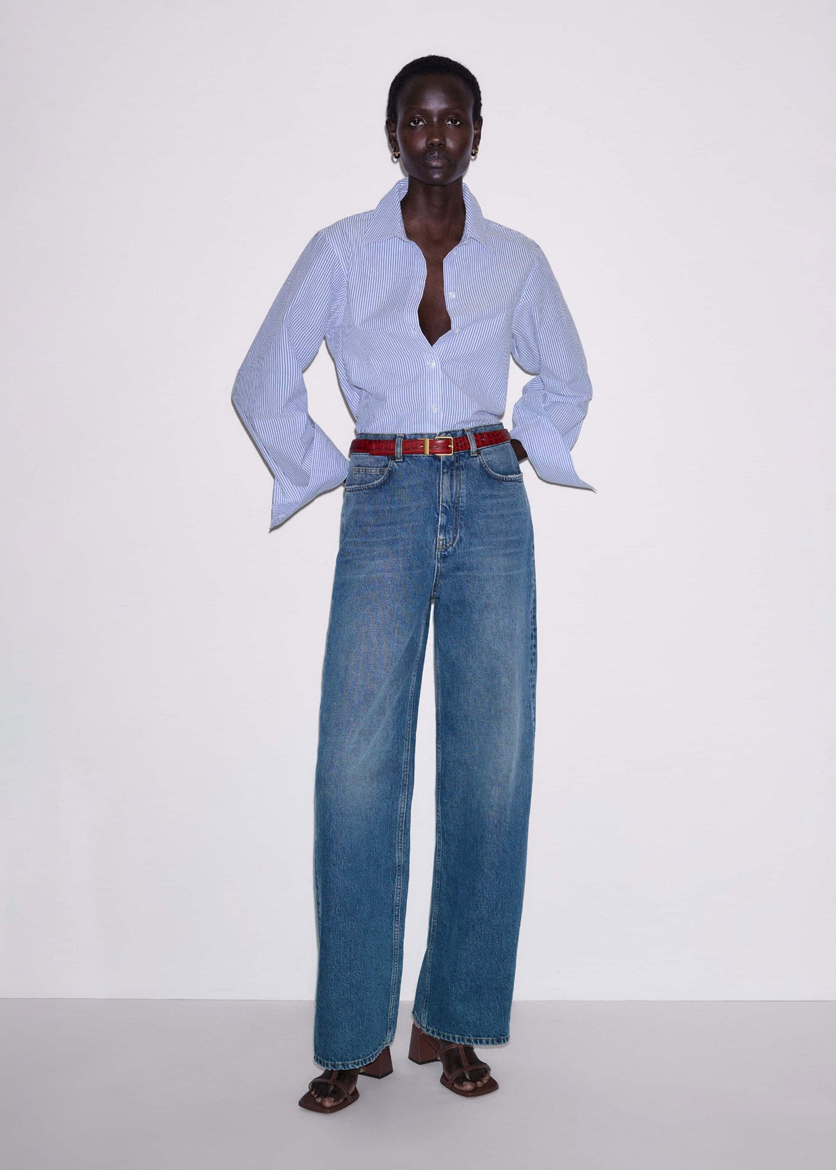 ME+EM Blue Stripe Relaxed Forever Shirt