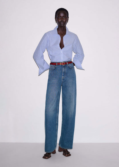 ME+EM Blue Stripe Relaxed Forever Shirt