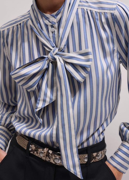 ME+EM Blue Soft Stripe Shirt + Neck Tie