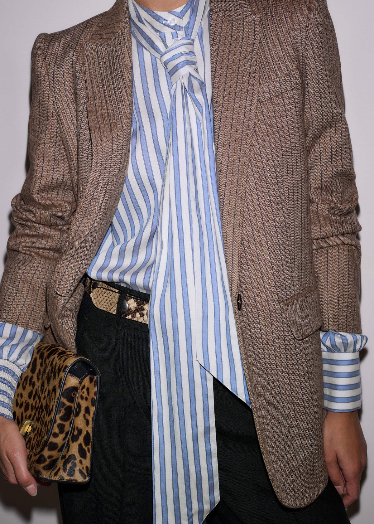 ME+EM Blue Soft Stripe Shirt + Neck Tie