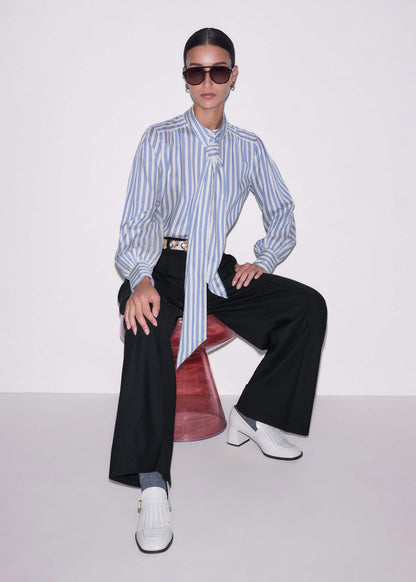 ME+EM Blue Soft Stripe Shirt + Neck Tie