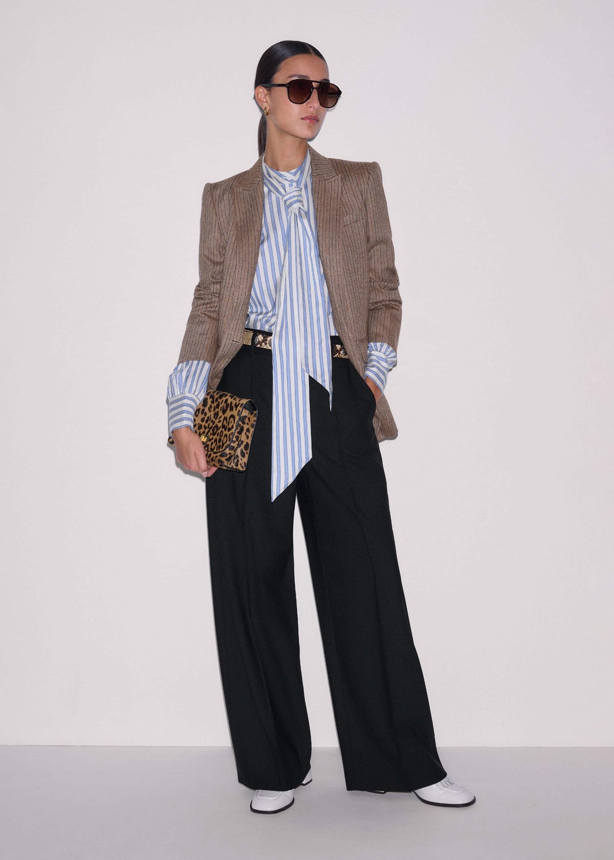 ME+EM Blue Soft Stripe Shirt + Neck Tie