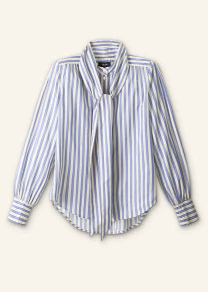 ME+EM Blue Soft Stripe Shirt + Neck Tie