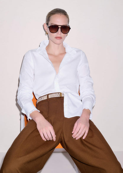 ME+EM White Impossibly Soft Feminine Shirt