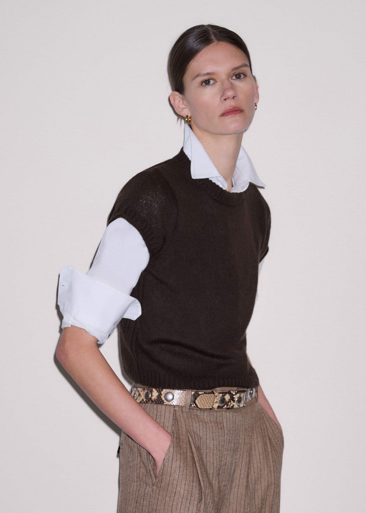 ME+EM White Travel Layering Shirt