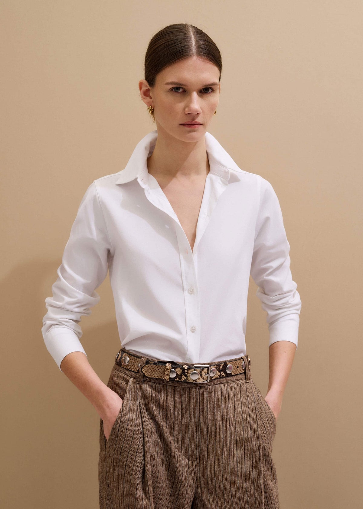 ME+EM White Travel Layering Shirt