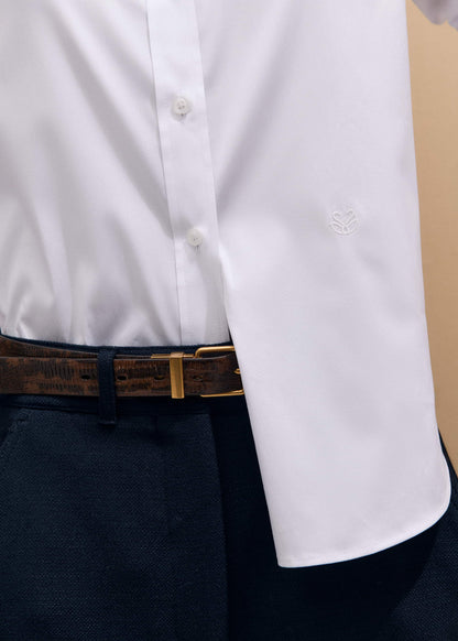 ME+EM White Icon Fitted Swan Logo Shirt