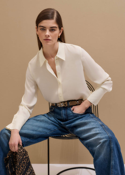 ME+EM Cream Silk Shirt