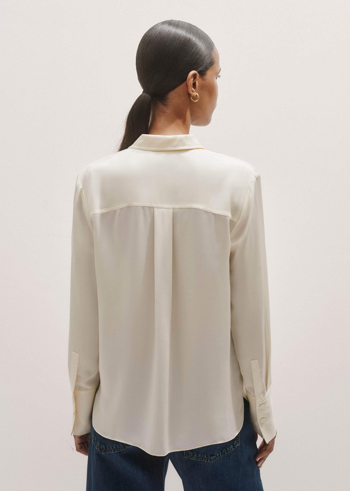 ME+EM Cream Silk Shirt