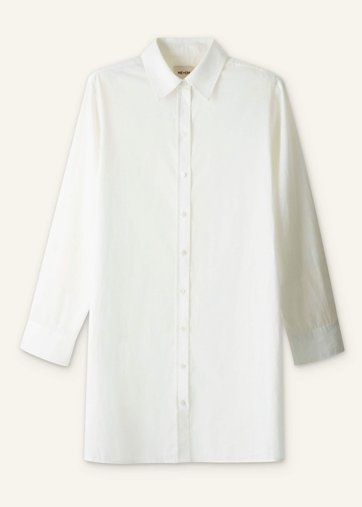 ME+EM White Relaxed Short Swing Shirt Dress