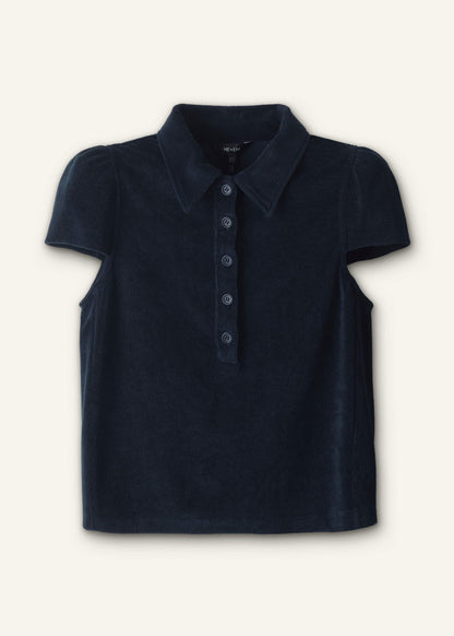 ME+EM Navy Sporty Smart Polo Top