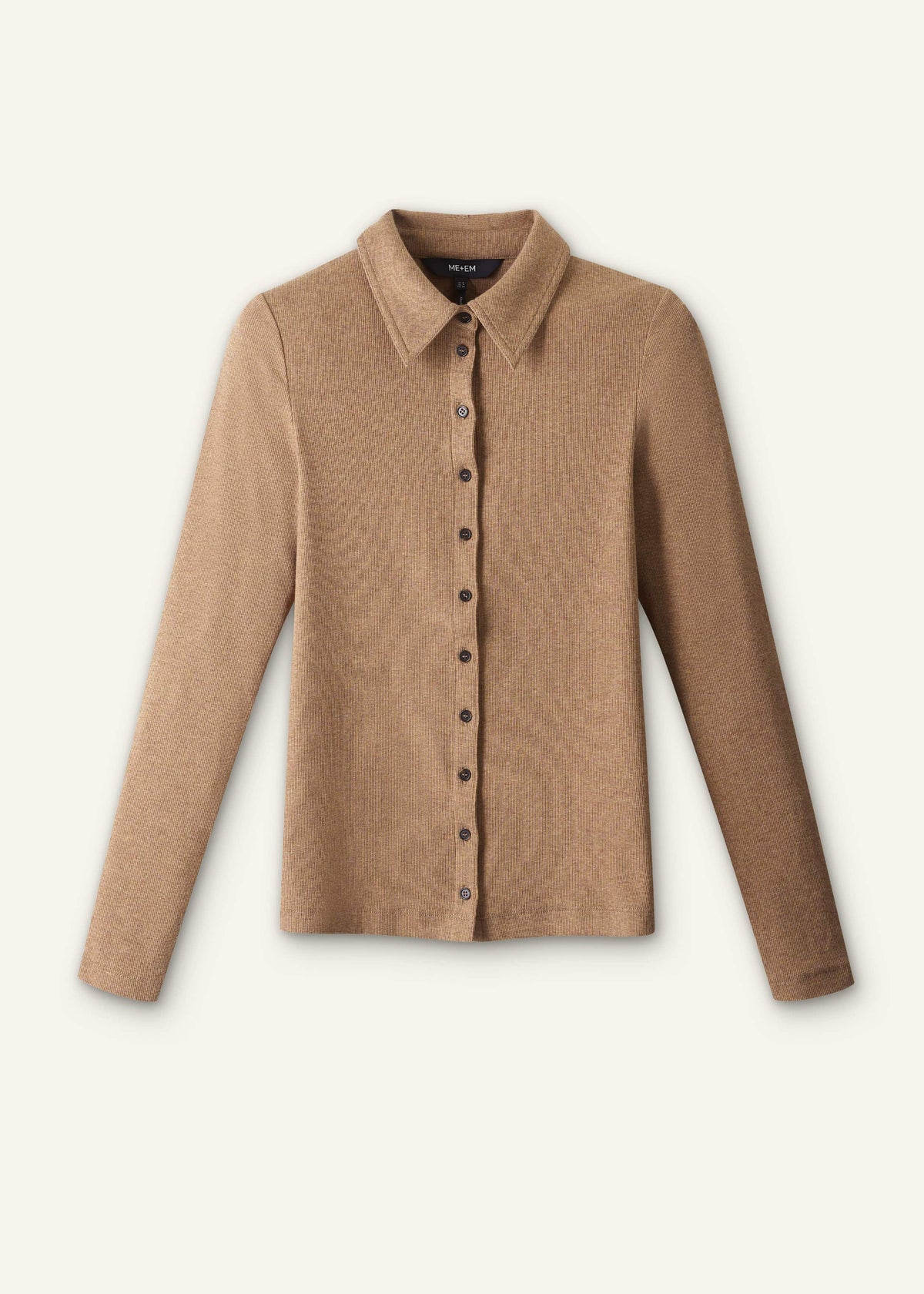 ME+EM Brown Ultimate Rib Shirt