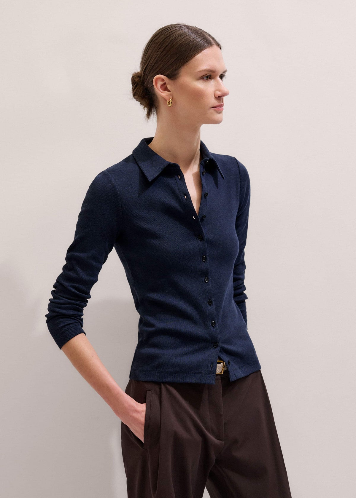 ME+EM Navy Perfect Basic Shirt