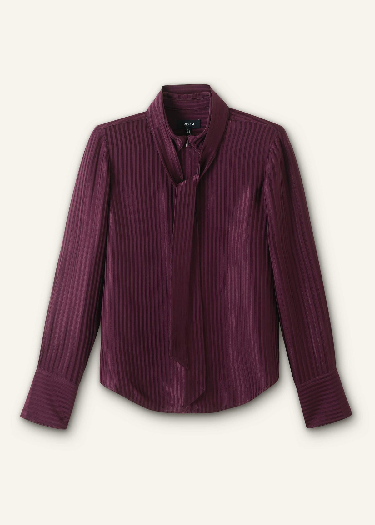 ME+EM Red AM-PM Fluid Satin Shirt + Tie