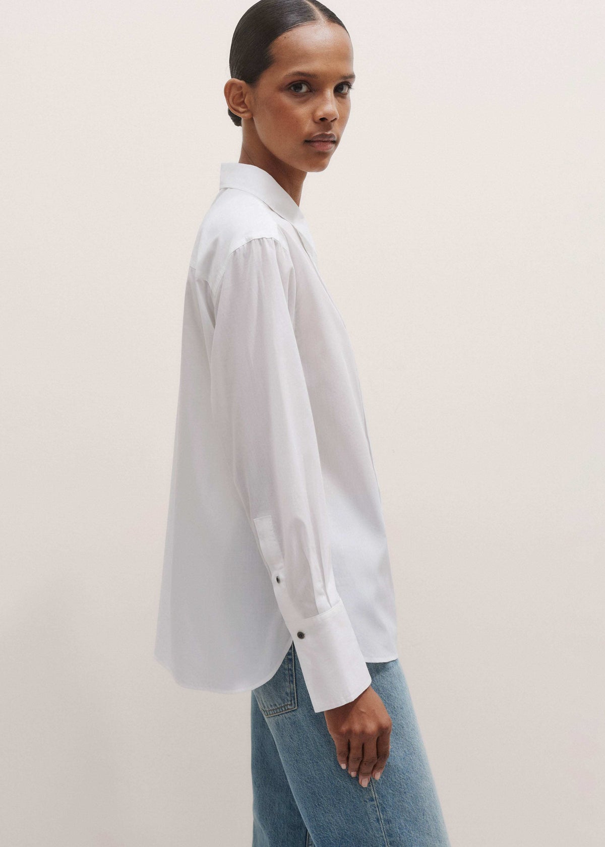 ME+EM White Relaxed Tux Shirt